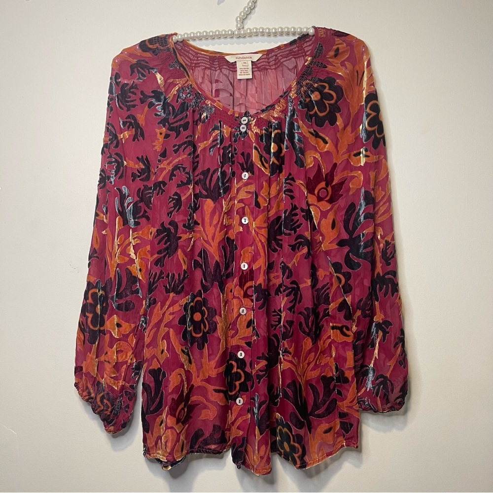 Sundance Floral Silk Blouse
